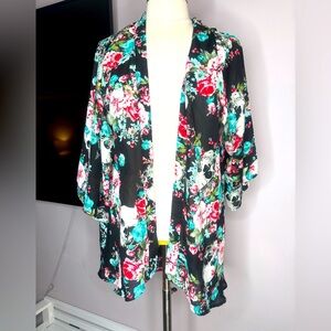 Hot Topic Gothic Floral Kimono – Skeleton & Spider Print, Size Medium